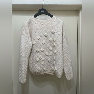 Pringle of Scotland Merino Wool Womens Sweater Medium 3D Embellishments Argyle